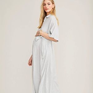 Hatch maternity, a classic, blue striped, Size 2